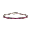 JB0128NK - Pink Sapphire Tennis Bracelet Set in 18K White Gold Setting