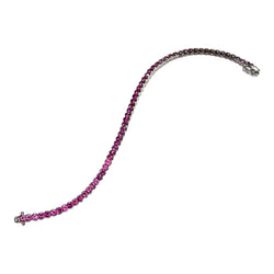 JB0128NK - Pink Sapphire Tennis Bracelet Set in 18K White Gold Setting