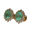 JE0283K - GIA Certified Paraiba Tourmaline with Diamond Earrings Set in 18K Rose Gold Setting