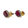 JE0288K - Ruby with Diamond Halo Earrings Set in 18K Gold Setting