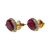 JE0288K - Ruby with Diamond Halo Earrings Set in 18K Gold Setting