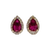 JE0289K - Ruby with Diamond Halo Earrings Set in 18K Gold Setting