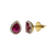 JE0290K - Ruby with Diamond Halo Earrings Set in 18K Gold Setting