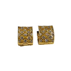 JE0287K - Diamond Filigree Huggie Earrings Set in 18K Gold Setting