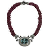 JN0047WK - Paraiba Tourmaline with Diamond and Pink Tourmaline Beads Necklace Set in 18K White Gold Setting