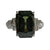 JR0010NK - Green Sapphire with Diamond Ring Set in 18K White Gold Setting