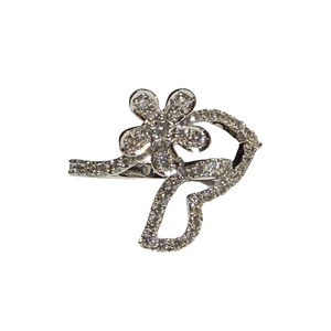 JR0285TK - Diamond Flower Ring Set in 18K White Gold Setting