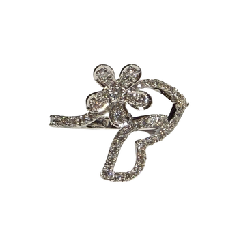 JR0285TK - Diamond Flower Ring Set in 18K White Gold Setting