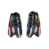 JE0244NK - Ruby and Blue Sapphire Hoop Earrings Set in 18K White Gold Setting