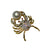 JP5402ZK - South Sea Pearl and Diamond Crab Brooch Set in 18K Gold Setting