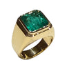 JR0403K - Emerald Men’s Ring Set in 18K Gold Setting