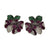 JE0046OK - Ruby, Tsavorite, and Diamond Flower Earrings Set in 18K White Gold Setting