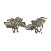 JE0046OK - Ruby, Tsavorite, and Diamond Flower Earrings Set in 18K White Gold Setting