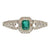 JB0113K - Emerald with Diamond Art Deco Style Bracelet Set in 18K White Gold Setting