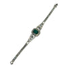 JB0113K - Emerald with Diamond Art Deco Style Bracelet Set in 18K White Gold Setting