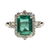 JR0408K - Emerald with Diamond Ring Set in 18K White Gold Setting