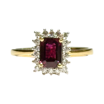 JR0405K - GIA Certified Ruby with Diamond Ring Set in 18K Gold Setting