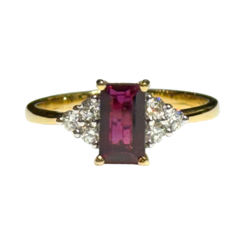 JR0406K - GIA Certified Ruby with Diamond Ring Set in 18K Gold Setting