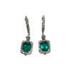 JE0299K - Emerald with Diamond Earrings Set in 18K White Gold Setting
