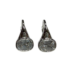 JE0298K - White Sapphire Earrings Set in 18K White Gold Setting