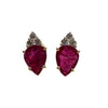 JE0294K - Ruby with Diamond Earrings Set in 18K Gold Setting