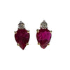 JE0295K - Ruby with Diamond Earrings Set in 18K Gold Setting