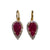 JE0292K - Ruby with Diamond Leverback Earrings Set in 18K Gold Setting