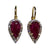 JE0293K - Ruby with Diamond Leverback Earrings Set in 18K Gold Setting