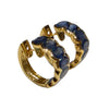 JE0336K - Blue Sapphire Hoop Earrings Set in 18K Gold Setting