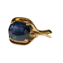 JR0003NK - Blue Sapphire Ring Set in 18K Rose Gold Setting