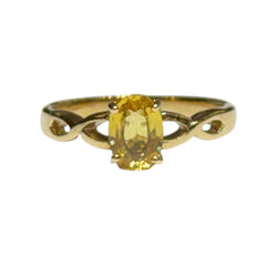 JR0706WK - Yellow Sapphire Ring Set in 14K Gold Setting