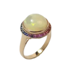 JR0339K - Opal with Fancy Sapphire Ring set in 18K Rose Gold Setting