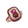 JR0361K - Ruby, Pink Sapphire with Diamond Art Deco Style Ring Set in 18K Rose Gold Setting