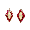JE0192K - Marquise Opal and Ruby Earrings Set in 18K Gold Setting