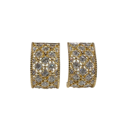 JE0353K - Filigree Diamond Earrings Set in 18K Gold Setting