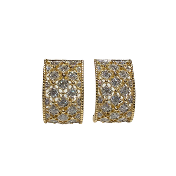 JE0353K - Filigree Diamond Earrings Set in 18K Gold Setting