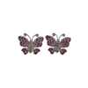 JE0355K - Pink Sapphire with Diamond Butterfly Earrings Set in 18K Gold Setting