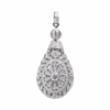 JP0043L - Diamond Filigree Pendant set in 18K White Gold Setting