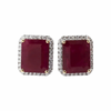 JE0559M - Ruby with Diamond Earrings set in 18K Gold Setting