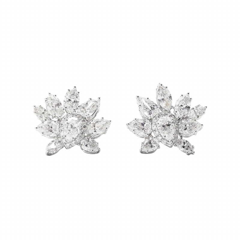 JE0057L - Diamond Earrings set in 18K White Gold Setting