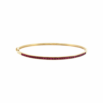 JB0125K - Ruby Bangle Bracelet Set in 14K Gold Setting