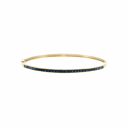 JB0125K - Blue Sapphire Bangle Bracelet Set in 14K Gold Setting