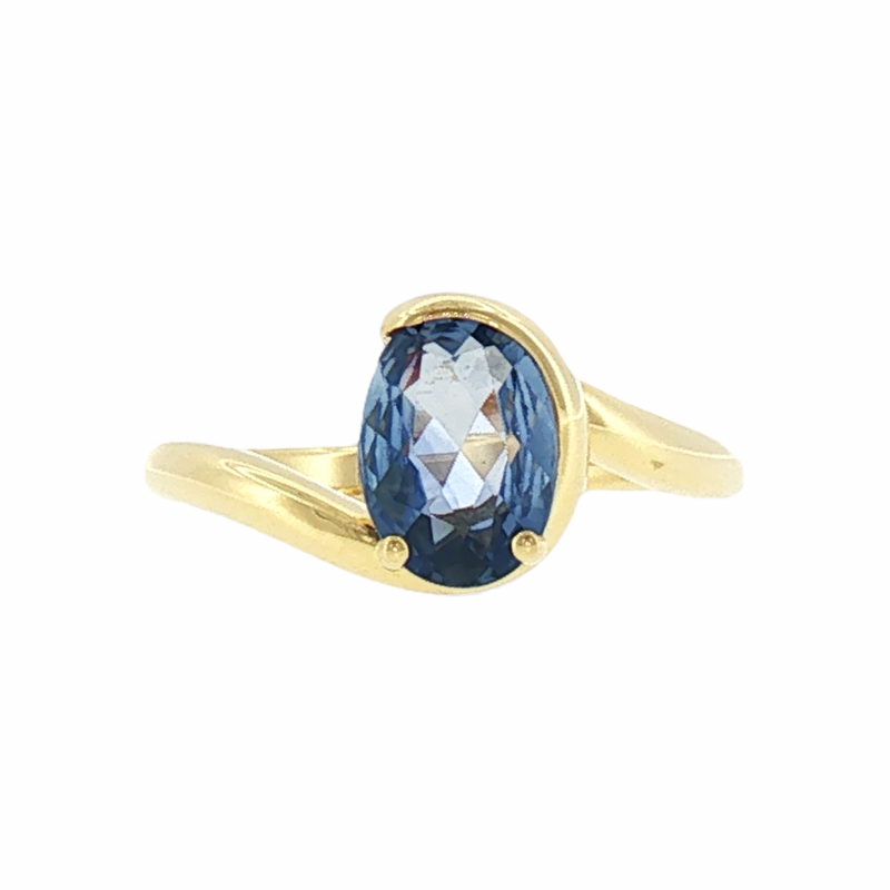 JR0437K - Blue Sapphire Ring Set in 14K Gold Setting