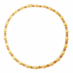 JN11404ZK - Ruby Necklace set in 18K Gold Setting