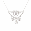 JN0047OK - Diamond Antique Style Necklace set in 18K White Gold Setting