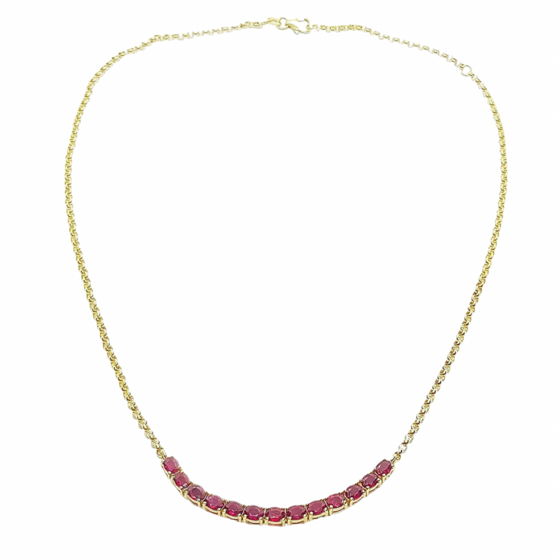 JN0026VK - Ruby Necklace Set in 18 Karat Gold Setting