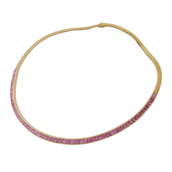 JNB8300K - Pink Sapphire Necklace Set in 18K Gold Setting