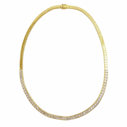 JN0113VK - White Sapphire Necklace Set in 18 Karat Gold Setting