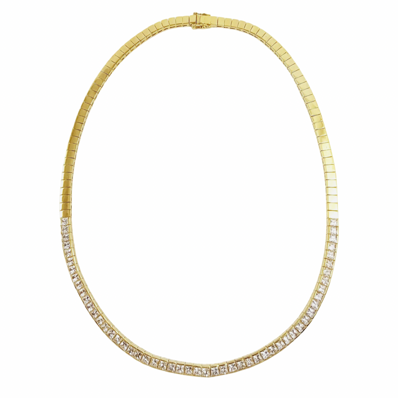 JN0113VK - White Sapphire Necklace Set in 18 Karat Gold Setting