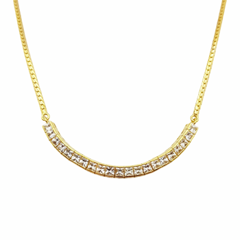JN0016RK - White Sapphire Necklace Set in 18K Gold Setting